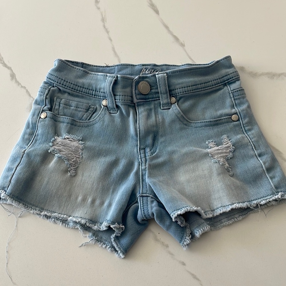 Pinc brand light wash denim shorts girls size 7